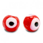 Evil Eye glaskraal 8mm Rood